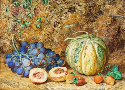 Trauben und Erdbeeren, 1877 von Thomas Collier